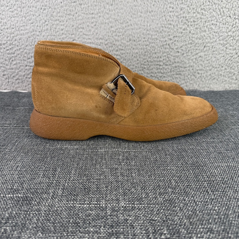 Tod's Chukka Boots Men 8.5 Tan Suede Buckle Strap Monk Italian Luxury 0890